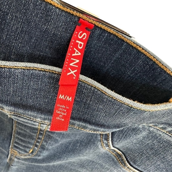 SPANX Womens Distressed Skinny Denim Legging Sz Medium Blue Medium Wash 20203R - Picture 9 of 9